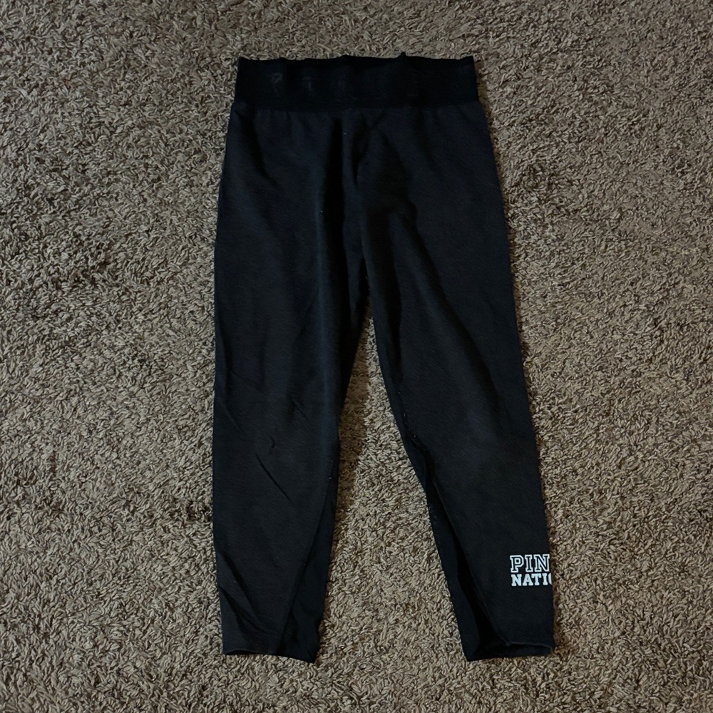 PINK Victoria's Secret Black Seamless High-Waist Leggings